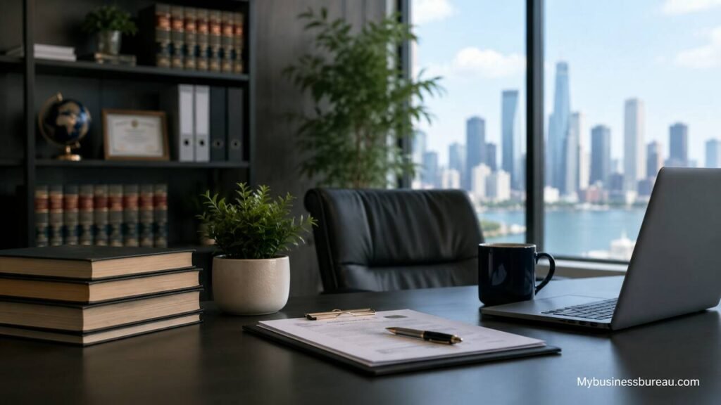 Modern office setup for LLC formation services in the USA