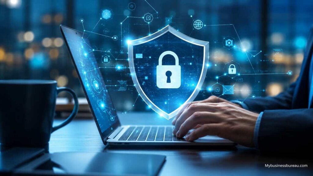 Business cybersecurity protection with secure digital network