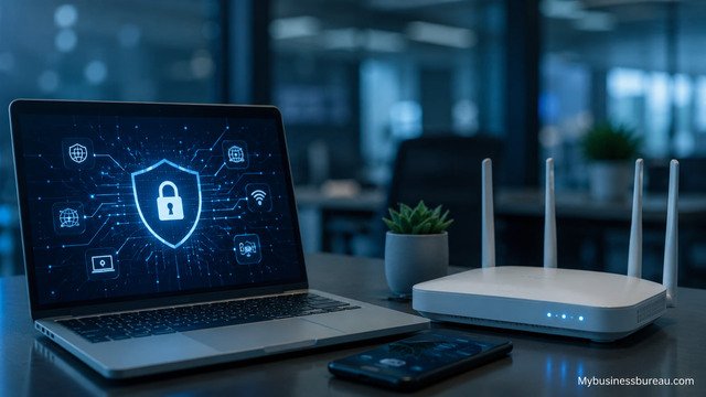 Secure business Wi-Fi infrastructure and network security setup