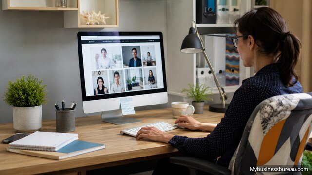 Freelancer working on niche freelance platforms from a modern workspace