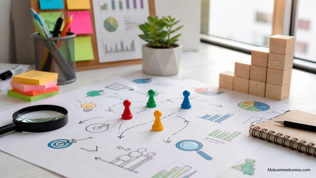 marketing experiment planning workspace with charts and strategy tools