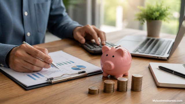 Tracking financial health with charts and calculator
