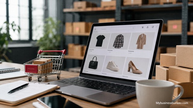 Ecommerce SEO workspace with online store management setup