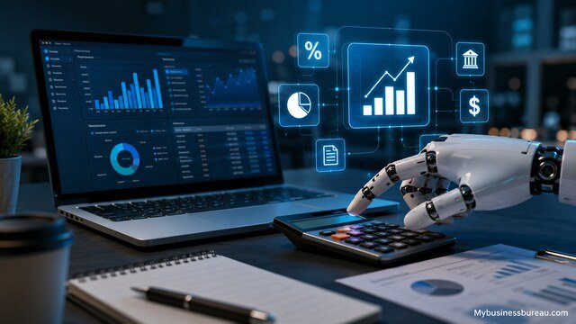 AI accounting software dashboard managing financial operations