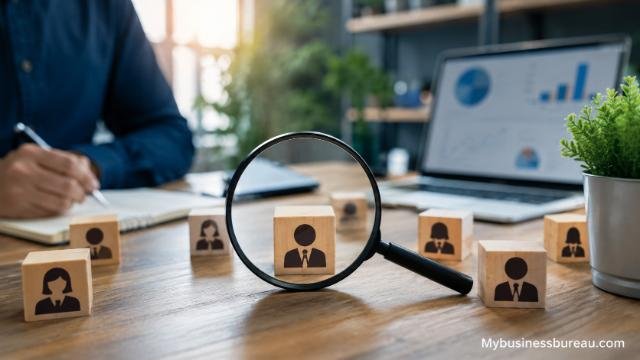 Business professional identifying ideal client for marketing strategy