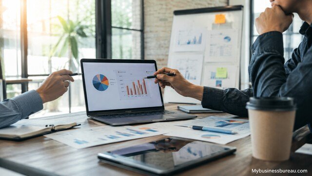 Business team validating market demand before scaling operations