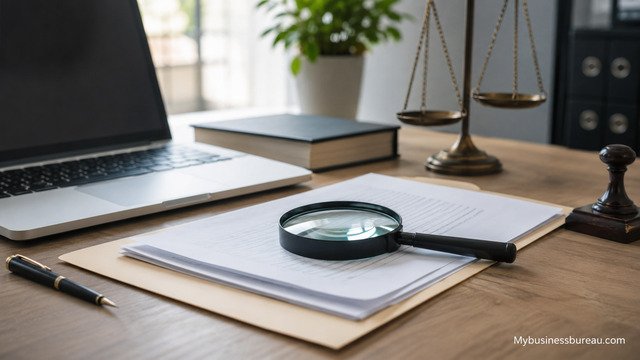 Massachusetts LLC records verification documents on office desk