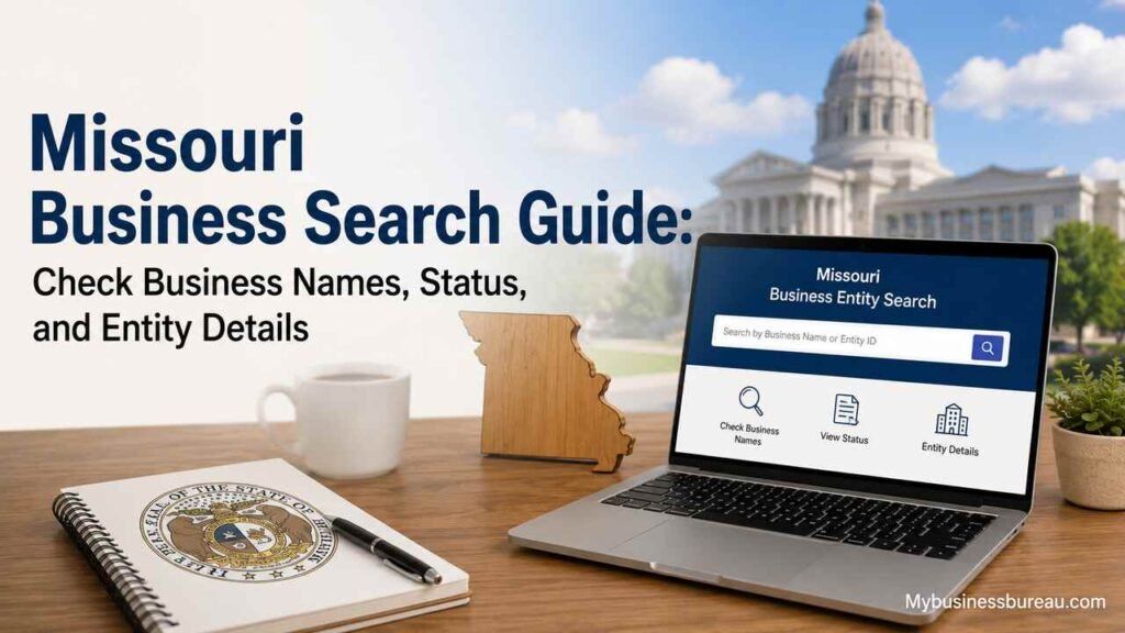 Missouri Business Search Guide: Check Business Names, Status, and Entity Details Missouri Business Search guide showing business name lookup, status verification, and entity details.