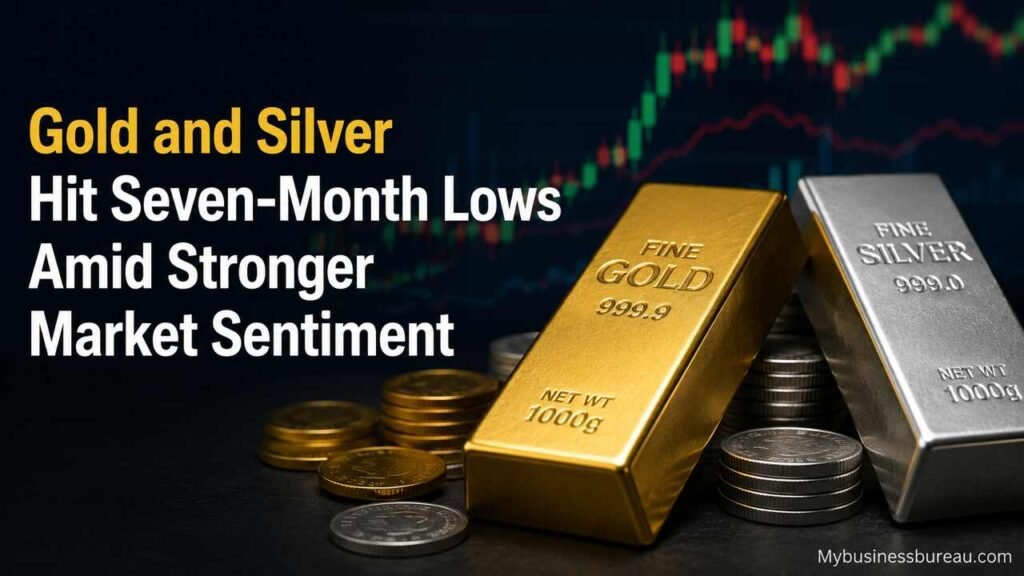 Gold and silver prices at seven-month lows