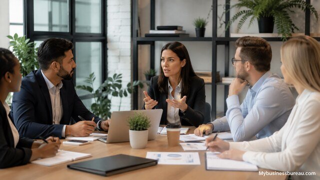 Professional client and stakeholder business meeting