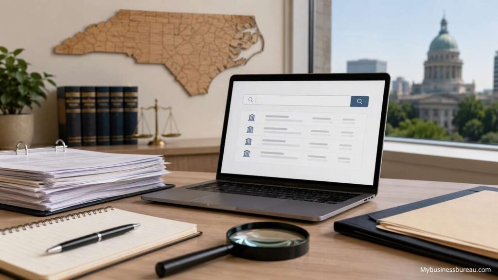 North Carolina Business Entity Search: Complete Guide to Finding and Verifying Business Records North Carolina business entity search and record verification workspace