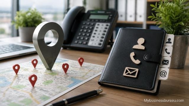 Confirm business addresses and contact records workspace