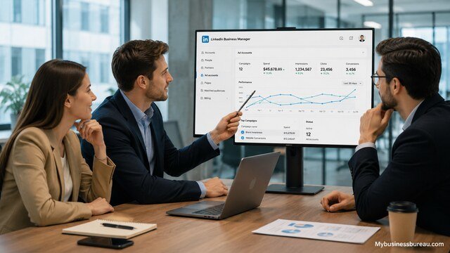 Marketing agency collaborating through LinkedIn Business Manager