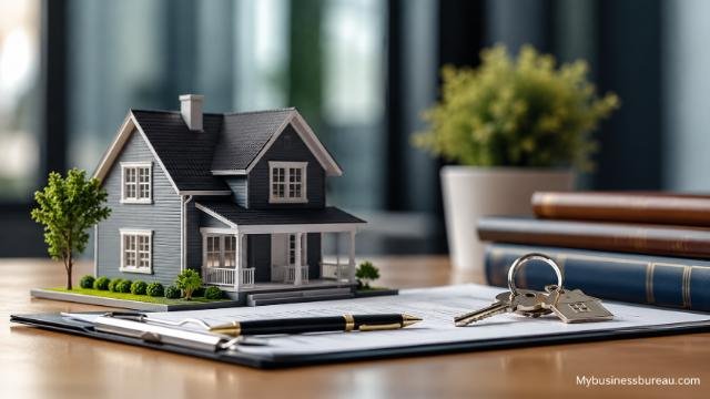 House model on a desk representing real estate brand identity