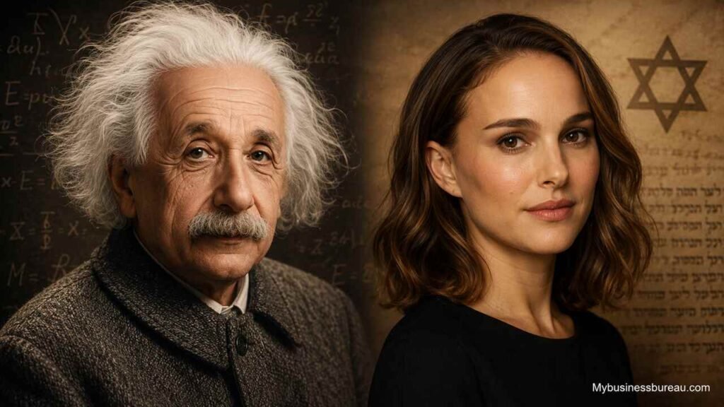 Albert Einstein and Natalie Portman: The Remarkable Connection Between Two Jewish Icons Albert Einstein and Natalie Portman representing their shared Jewish heritage and legacy.