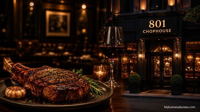 801 Chophouse restaurant exterior with premium steak dining experience