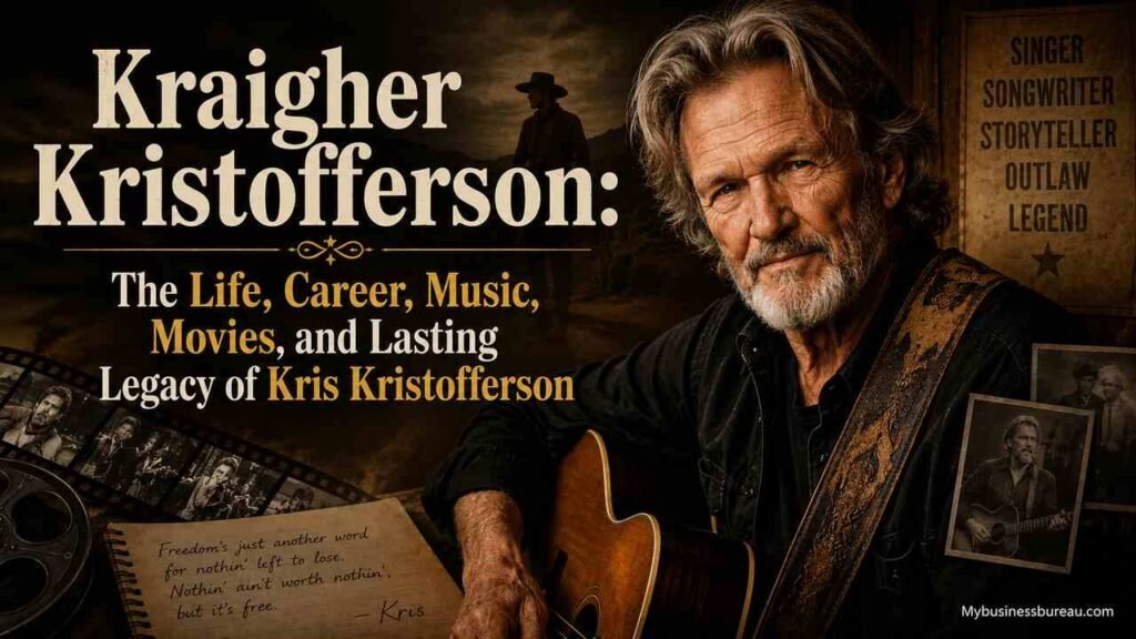 Kraigher Kristofferson: The Life, Career, Music, Movies, and Lasting Legacy of Kris Kristofferson Kris Kristofferson portrait highlighting his life, music career, movies, and lasting legacy.