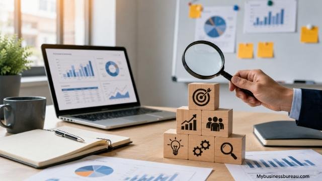 Business professional analyzing organizational needs before writing a business case