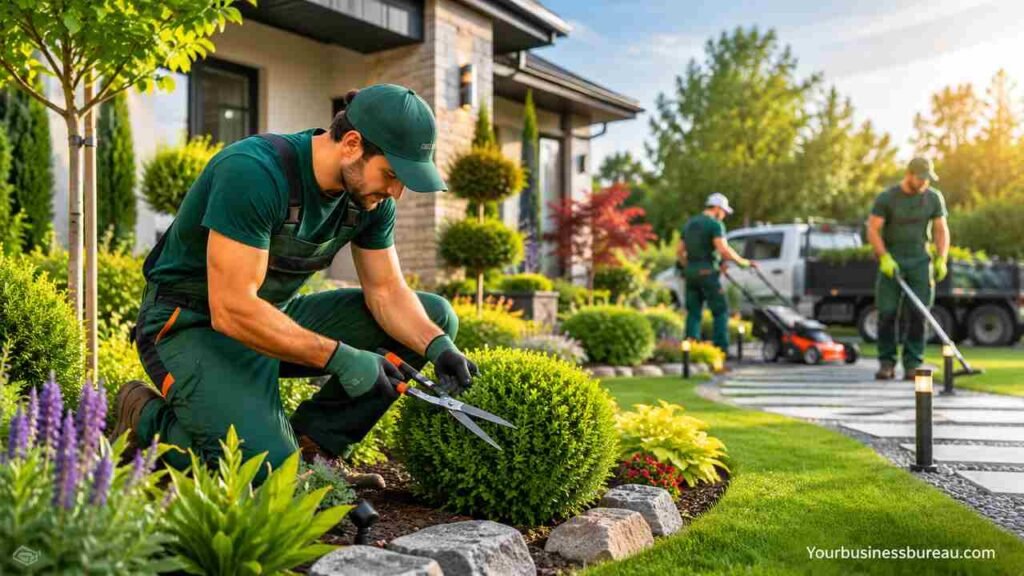 Landscaping Business: The Complete Guide to Starting, Growing, and Scaling a Profitable Landscaping Company Professional landscaper maintaining a beautiful residential garden