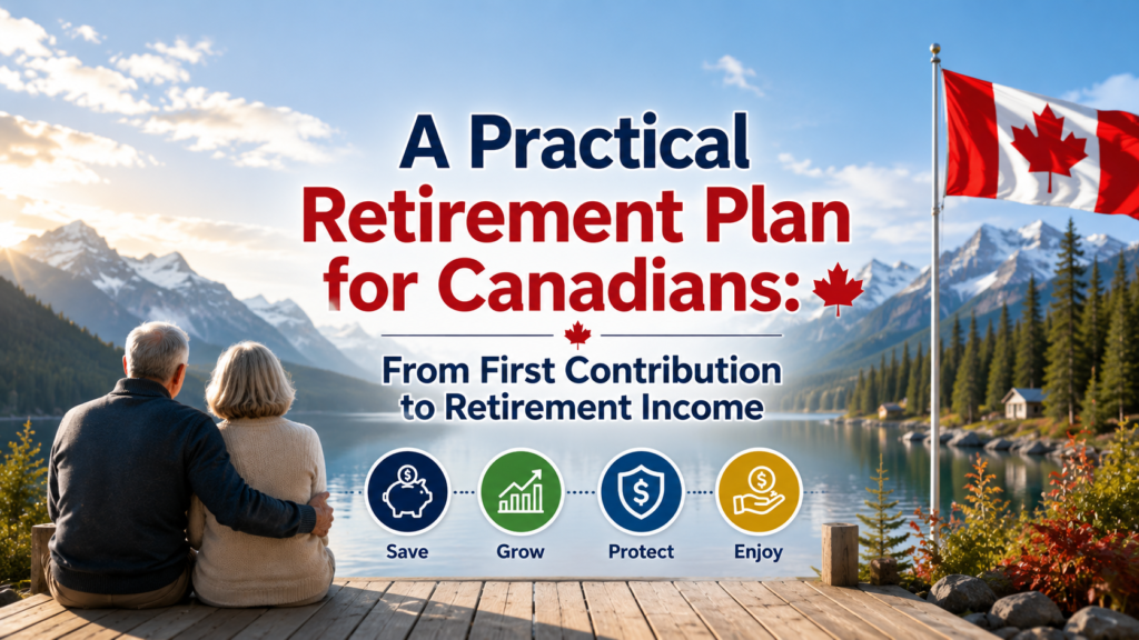 Canadian couple planning retirement income and long-term savings.