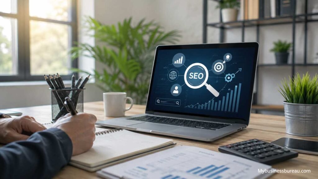 Affordable SEO Services for Small Business: A Complete Guide to Growing Traffic, Leads, and Sales on a Budget Affordable SEO services for small business showing SEO analytics and traffic growth