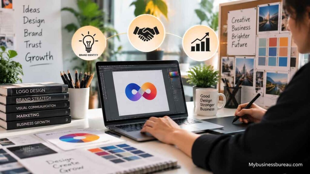 Why Graphic Design Is Important for Any Business: Building Brand Identity, Trust, and Growth Graphic design workspace showing brand identity and business growth concepts